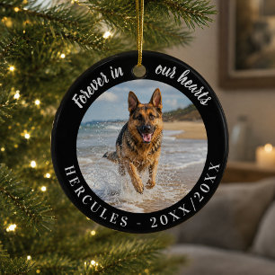 Duitse Herdershond Onsterfelijk Hart Zwarte Herden Keramisch Ornament