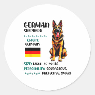Duitse Herdershond Oorsprong Grappige Duitse Herde Ronde Sticker