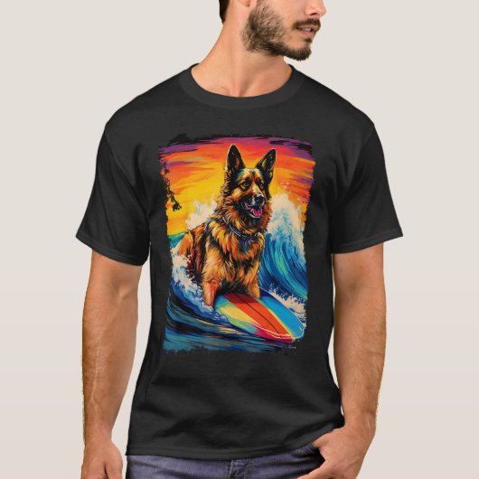 Duitse Herdershond Paddle Board T-shirt (Voorkant)