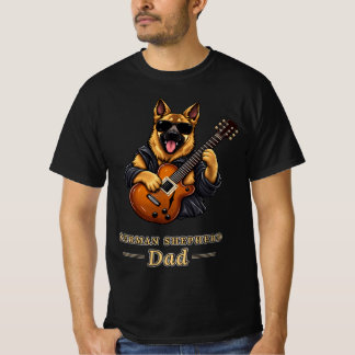 Duitse Herdershond Papa Rockster Gitaar Hond Cadea T-shirt