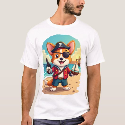 Duitse Herdershond Piraat T-shirt (Voorkant)