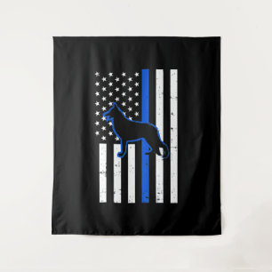 Duitse Herdershond Politiehond K9 Patriottisch Wandkleed
