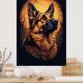 🐾 Duitse Herdershond Portret Cadeaus 🐾 Poster (Keuken)