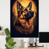 🐾 Duitse Herdershond Portret Cadeaus 🐾 Poster (Thuiskantoor)