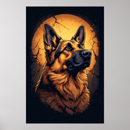 🐾 Duitse Herdershond Portret Cadeaus 🐾 Poster (Voorkant)