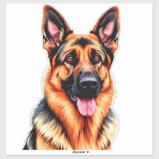 Duitse Herdershond Portret Sticker (Vel)