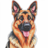 Duitse Herdershond Portret Sticker (Voorkant)
