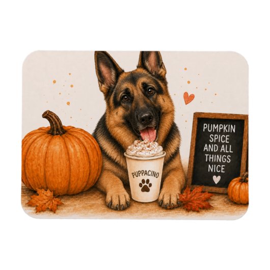 Duitse Herdershond Pumpkin Spice Magneet (Horizontaal)