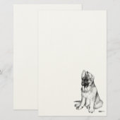 Duitse Herdershond Puppy Briefpapier (Voorkant / Achterkant)