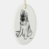 Duitse Herdershond Puppy Keramisch Ornament (Rechts)