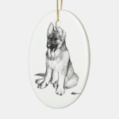 Duitse Herdershond Puppy Keramisch Ornament (Links)
