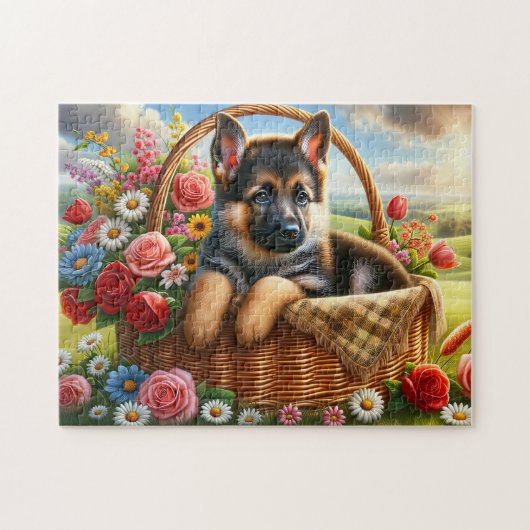 Duitse Herdershond Puppy Legpuzzel (Horizontaal)