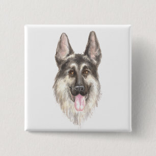 Duitse Herdershond Puppy Moeder Hond Liefhebber Va Vierkante Button 5,1 Cm
