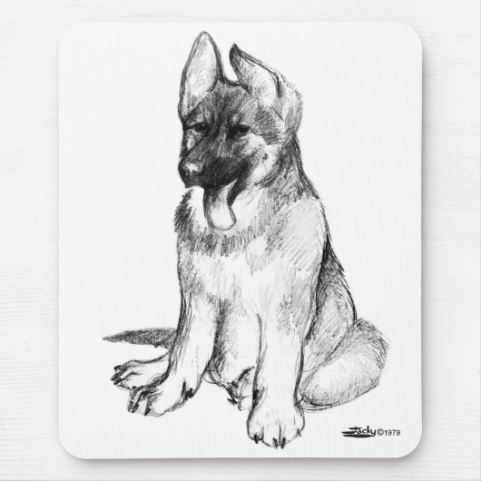 Duitse Herdershond Puppy Muismat (Voorkant)