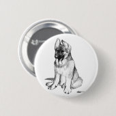 Duitse Herdershond Puppy Ronde Button 5,7 Cm (Voorkant /achterkant)