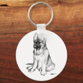 Duitse Herdershond Puppy Sleutelhanger (Voorkant)