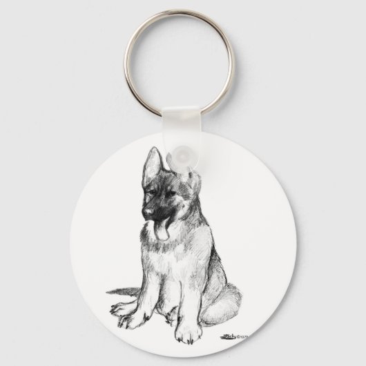 Duitse Herdershond Puppy Sleutelhanger (Voorkant)