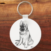 Duitse Herdershond Puppy Sleutelhanger (Voorkant)