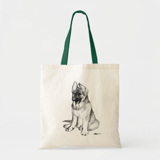 Duitse Herdershond Puppy Tote Bag (Voorkant)
