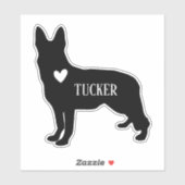 Duitse Herdershond Ras Silhouet Aangepaste Naam Sticker (Vel)