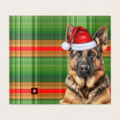 Duitse herdershond Red Green Plaid Holiday Kaart (Buitenkant ongevouwen)