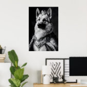 Duitse Herdershond Renaissance Portret, Grappige H Poster (Thuiskantoor)