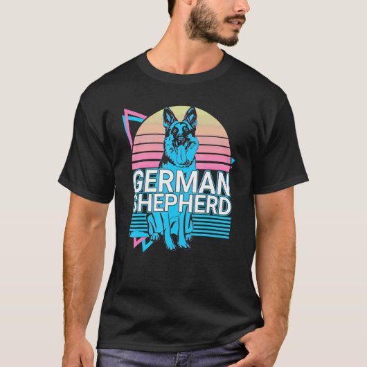 Duitse Herdershond Retro T-shirt (Voorkant)