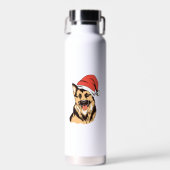 Duitse herdershond Santa Hat - Grappige kerst Waterfles (Voorkant)