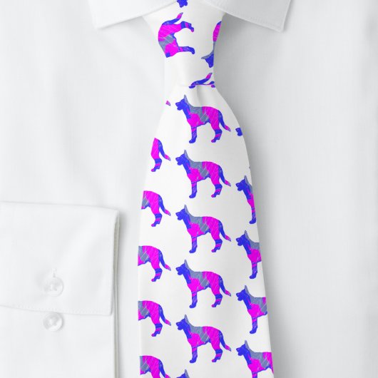 Duitse herdershond Schattige roze silhouet wit Stropdas