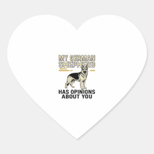 Duitse Herdershond Shirt Grappige Vintage Gravure Hart Sticker