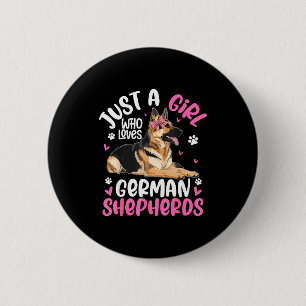 Duitse Herdershond Shirt Voor Meisjes Vrouwen Duit Ronde Button 5,7 Cm