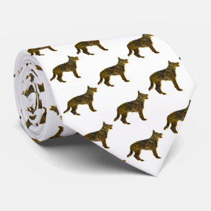 Duitse Herdershond Silhouette Halloween Witte Hals Stropdas