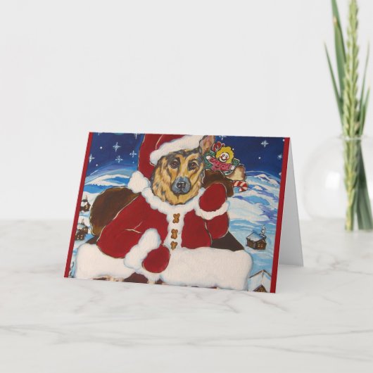 Duitse Herdershond Sinterklaas Feestdagen Kaart (Voorkant)