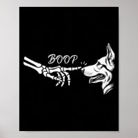 Duitse Herdershond Skelet Hand Boop Halloween Huis