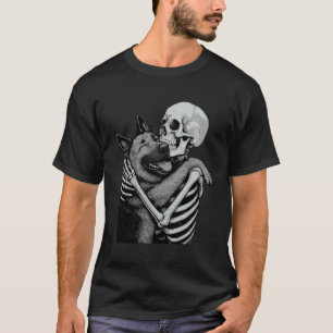 Duitse Herdershond Skelet Knuffel Halloween Honden T-shirt