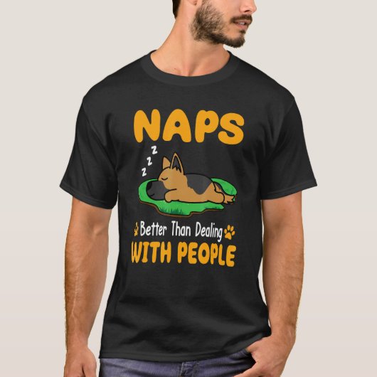 Duitse Herdershond Slaapt Better Dan Omgaan Met T-shirt (Voorkant)