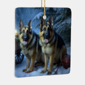 Duitse Herdershond Sneeuw Slede Kerst Decoratie (Rechts)