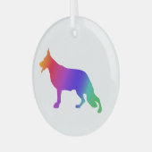 Duitse Herdershond speciaal Glas Ornament (Voorkant links)