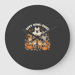 Duitse Herdershond spook Halloween ontwerp_ Grote Klok