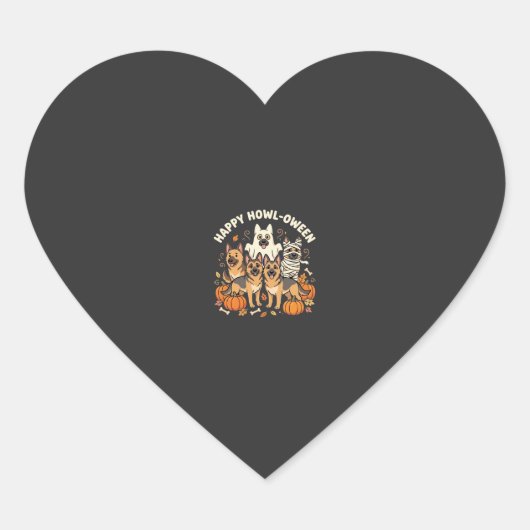 Duitse Herdershond spook Halloween ontwerp_ Hart Sticker (Voorkant)