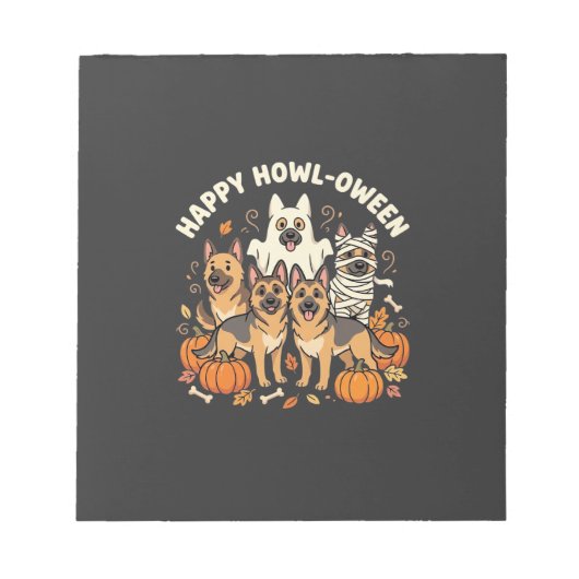 Duitse Herdershond spook Halloween ontwerp_ Notitieblok (Voorkant)