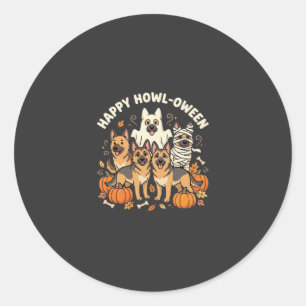 Duitse Herdershond spook Halloween ontwerp_ Ronde Sticker