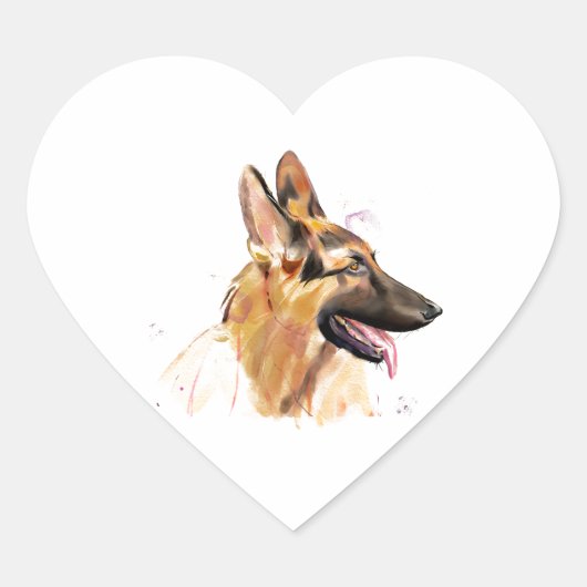 Duitse Herdershond Sticker Kunst (Voorkant)