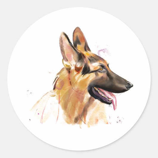 Duitse Herdershond Sticker Kunst (Voorkant)