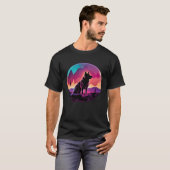 Duitse Herdershond Synthwave 80s Retrowave Estheti T-shirt (Voorkant volledig)