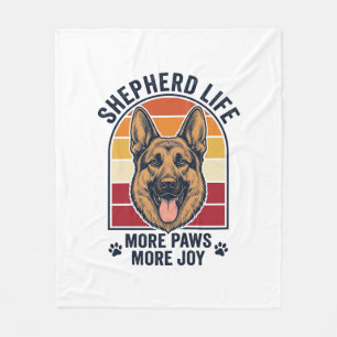 Duitse Herdershond T-shirt Retro Gravure Hond Lief Fleece Deken