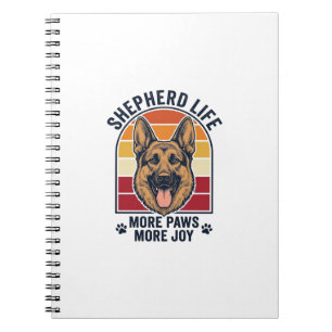 Duitse Herdershond T-shirt Retro Gravure Hond Lief Notitieboek