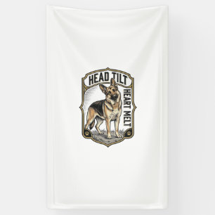 Duitse Herdershond T-shirt Vintage Gravure Kop Sch Spandoek