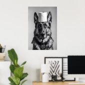 Duitse Herdershond Toiletpapierrol, Grappige Badka Poster (Thuiskantoor)