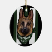 Duitse Herdershond Underdog Keramisch Ornament (Rechts)